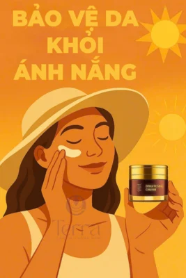 Hình ảnh sử dụng kem chống nắng để bảo vệ da khỏi ánh nắng.