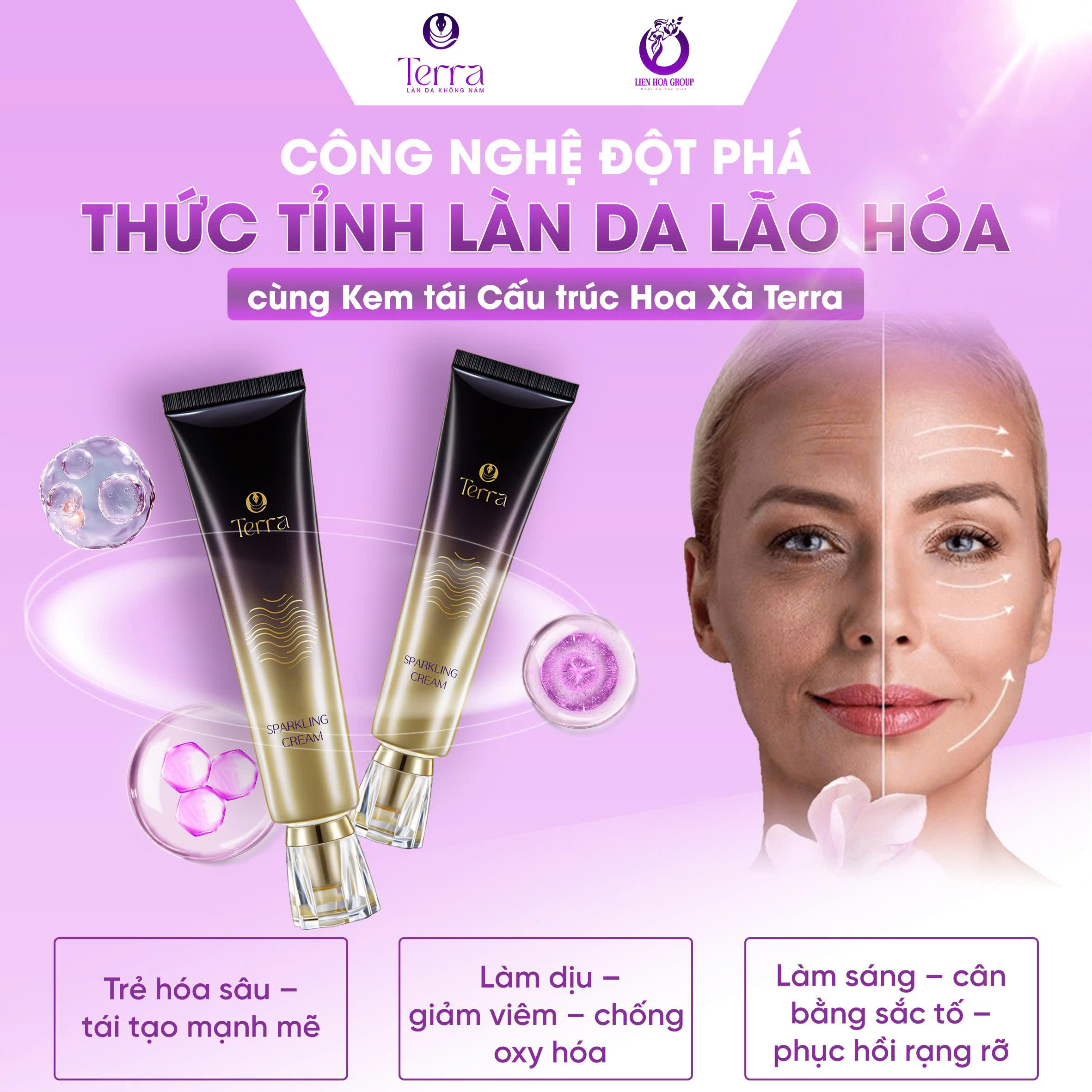 Công Nghệ Chống Lão Hóa Thức Tỉnh Làn Da Cùng Kem Tái Cấu Trúc Hoa Xà